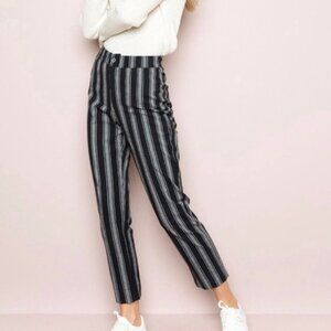 BRANDY MELVILLE 100‎ Cotton Lightweight Striped Straight Leg Ankle Pants